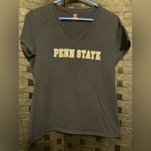 Hanes Penn State Nittany Lions V-Neck T-Shirt Navy Blue Womens Med PSU Logo